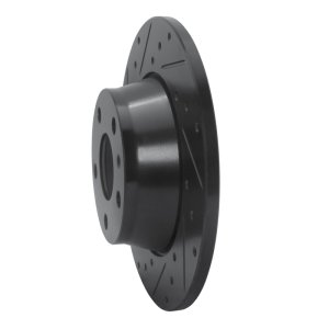 Audi TT Quattro Brake Rotor (1) - Rear Left - R1 Concepts - Drilled & Slotted - Black - `08-`15